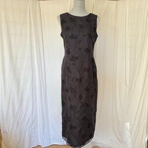 Petite Sophisticate Dress Womens 6 Black Silk Fairy  Whimsy  Sleeveless Maxi